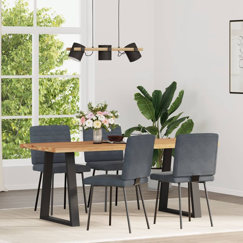 vidaXL Eetkamerstoelen 4 st fluweel donkergrijs afbeelding