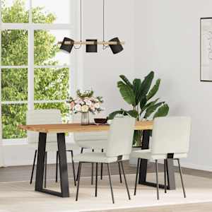 vidaXL Esszimmerst&uuml;hle 4 Stk. Creme Samt