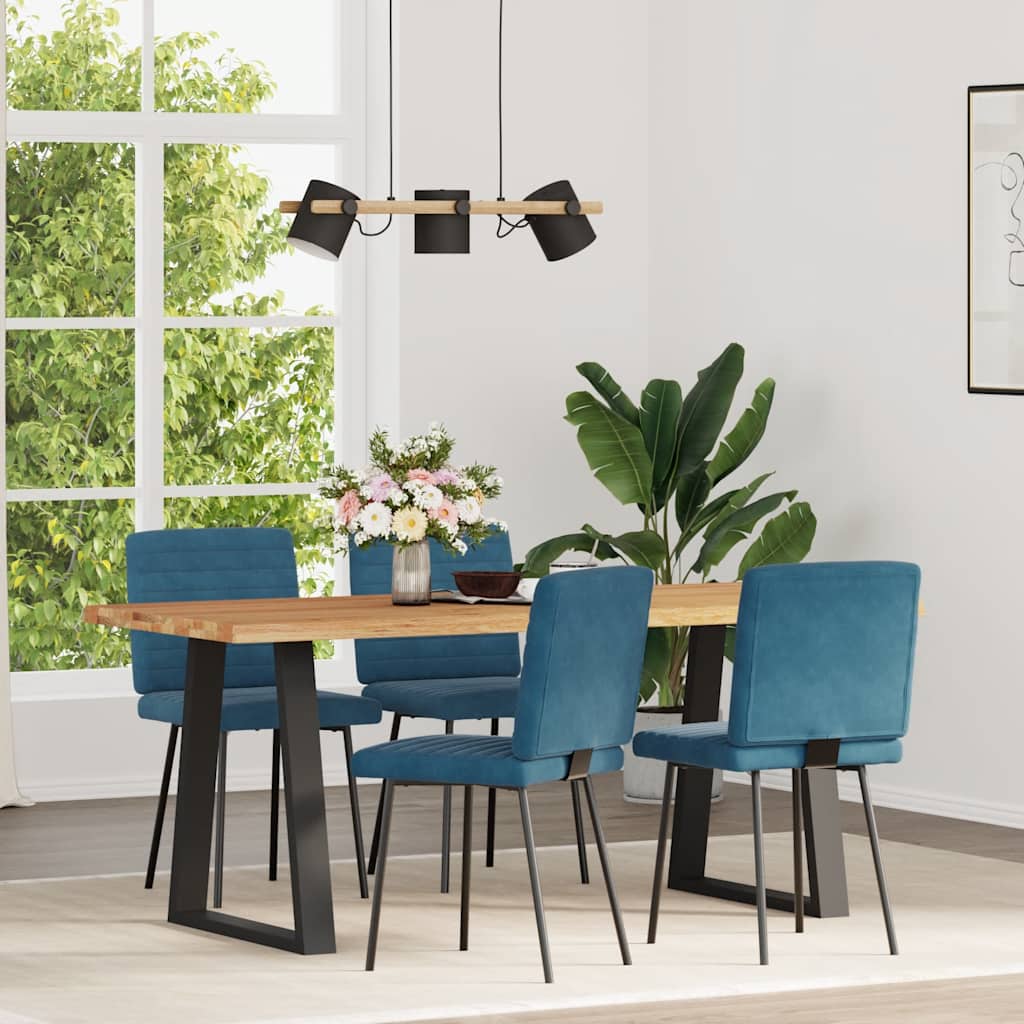 vidaXL Eetkamerstoelen 4 st fluweel blauw afbeelding