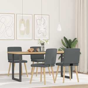 Jídelní židle 4 ks tmavě šedé textil - obrázek 2