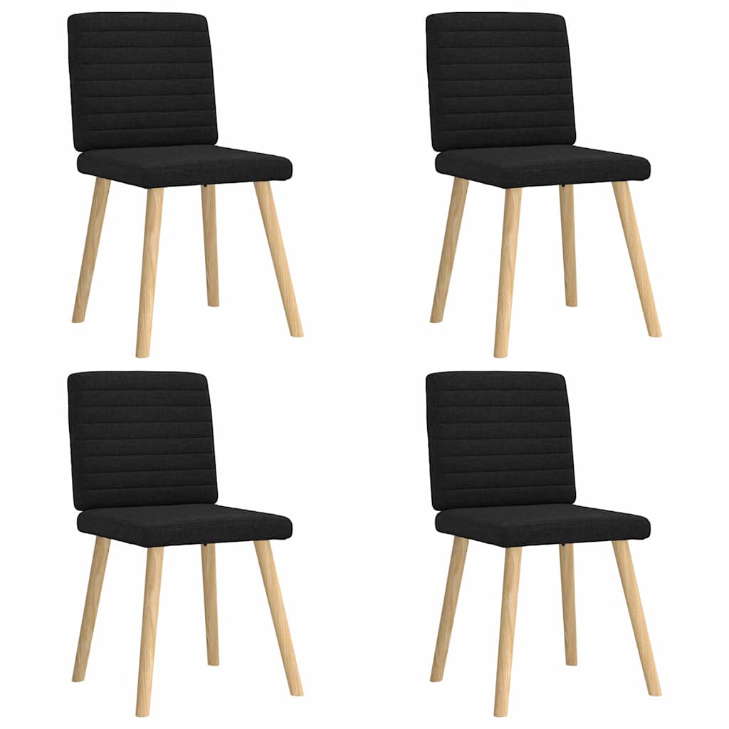 vidaXL Scaune de bucătărie, 4 buc., negru, material textil