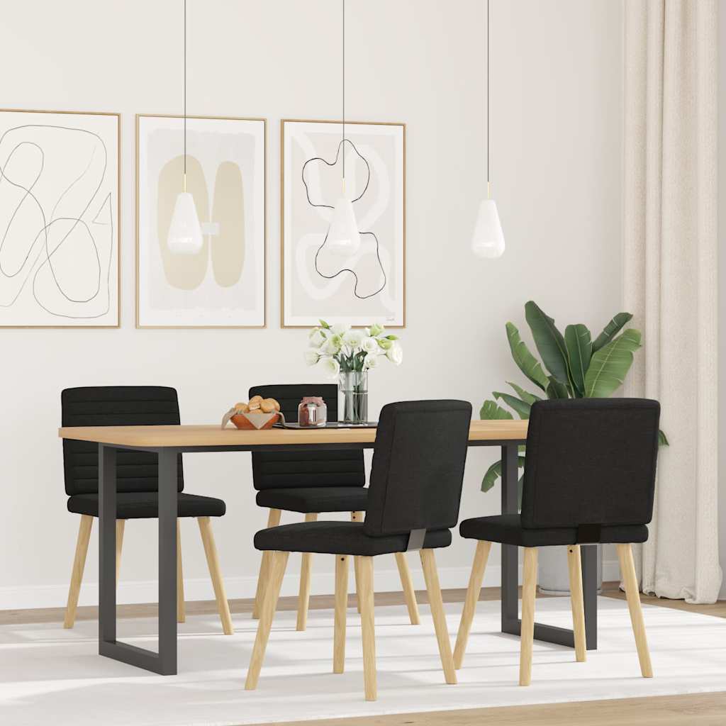 vidaXL Eetkamerstoelen 4 st stof zwart afbeelding