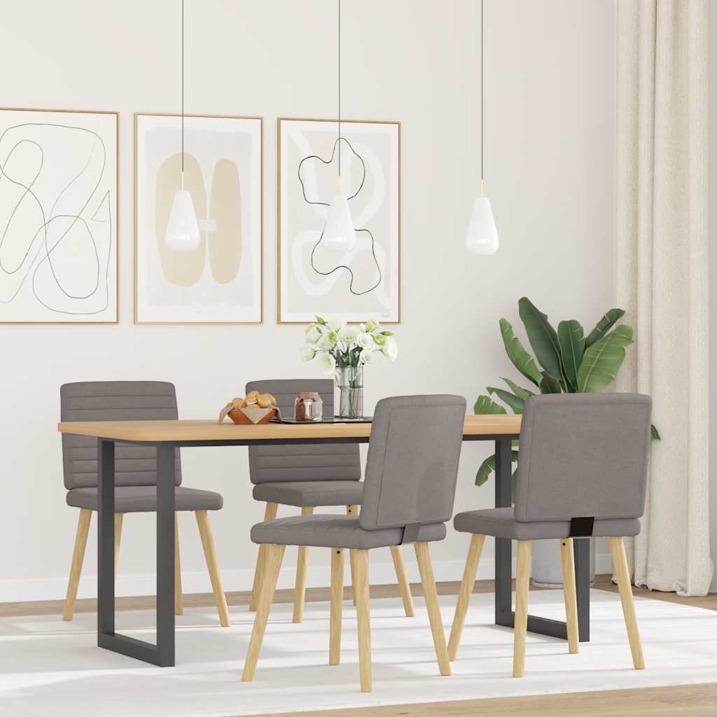 vidaXL Eetkamerstoelen 4 st draaibaar stof taupe afbeelding