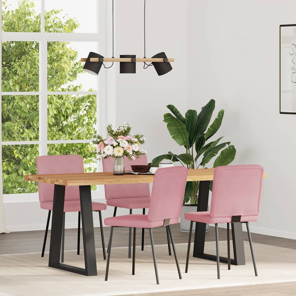 vidaXL Eetkamerstoelen 4 st fluweel roze