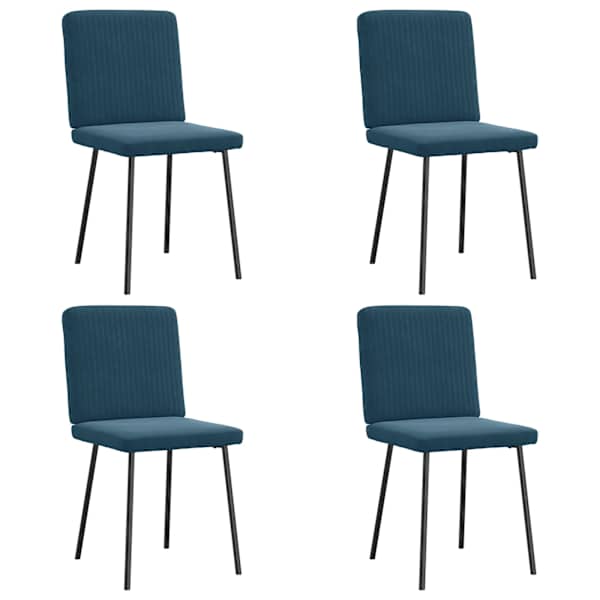 vidaXL s&ouml;&ouml;gitoolid 4 tk, sinine, samet