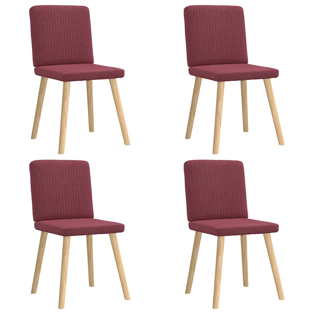 vidaXL Jídelní židle 4 ks vínové textil