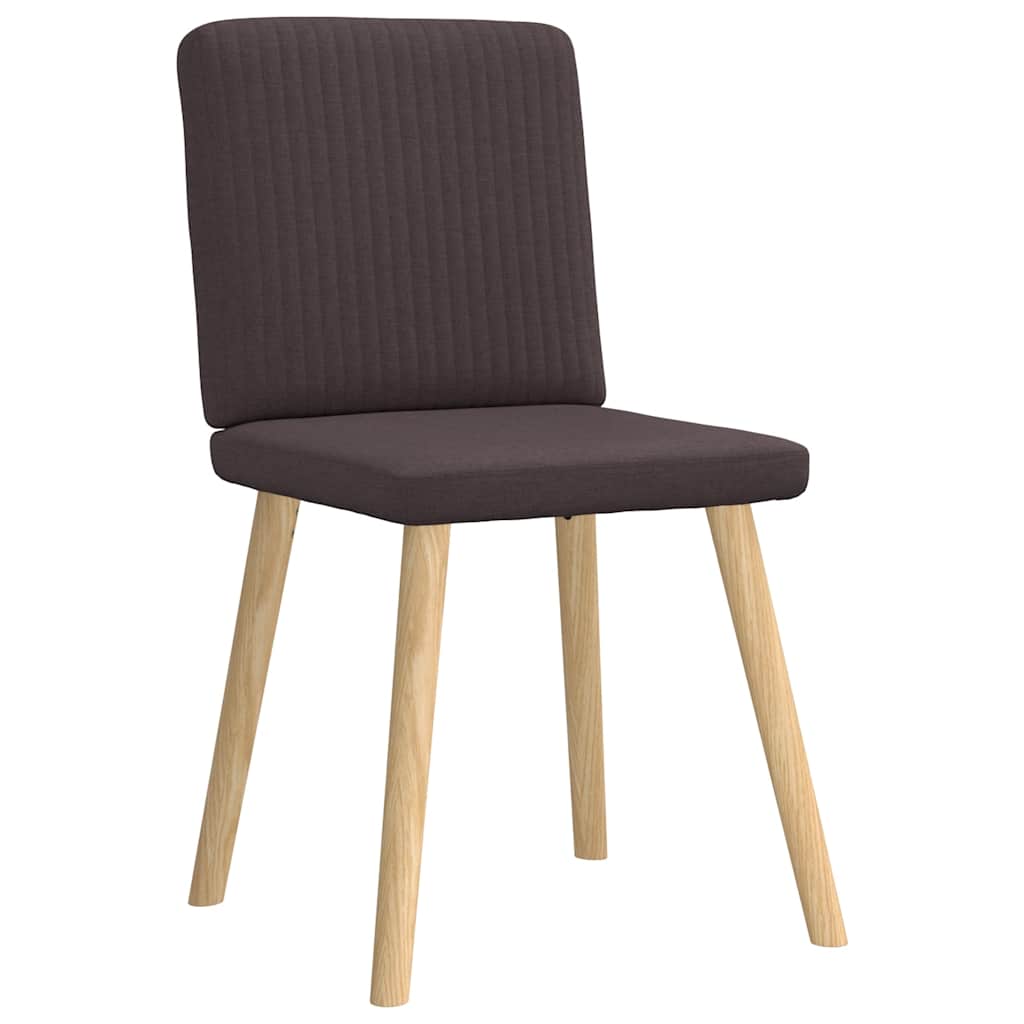 vidaXL Eetkamerstoelen 4 st stof donkerbruin afbeelding