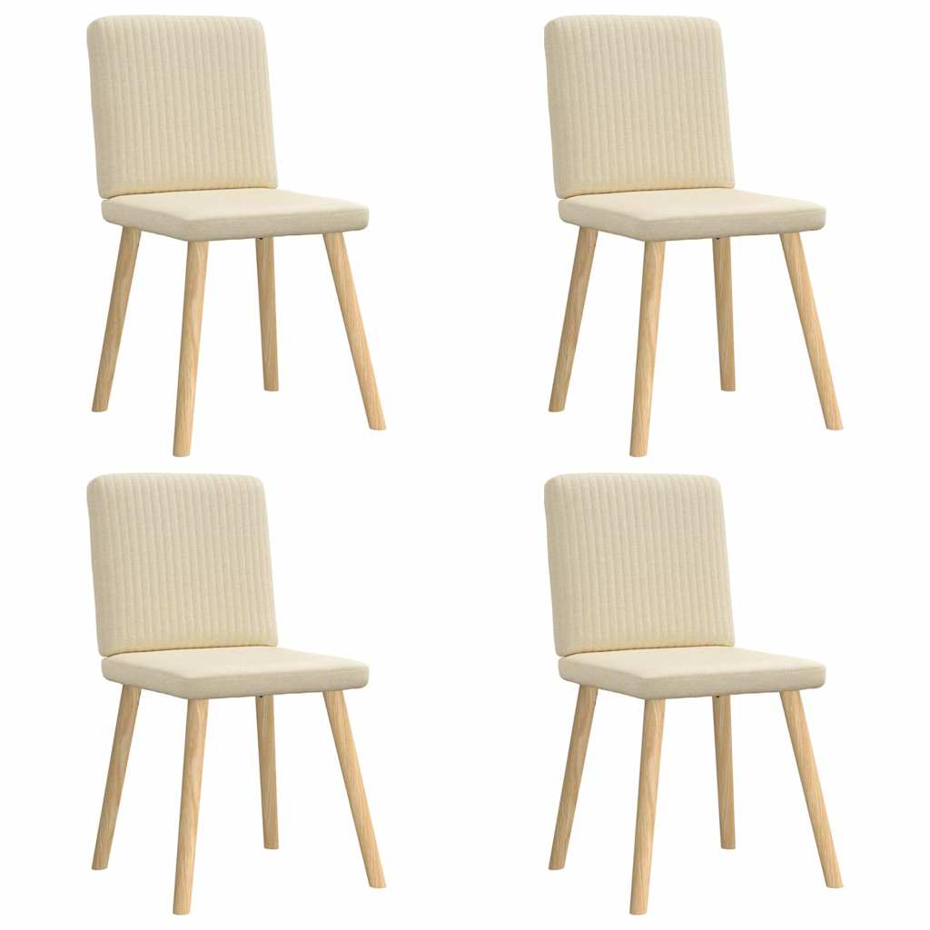 vidaXL Jídelní židle 4 ks krémové textil
