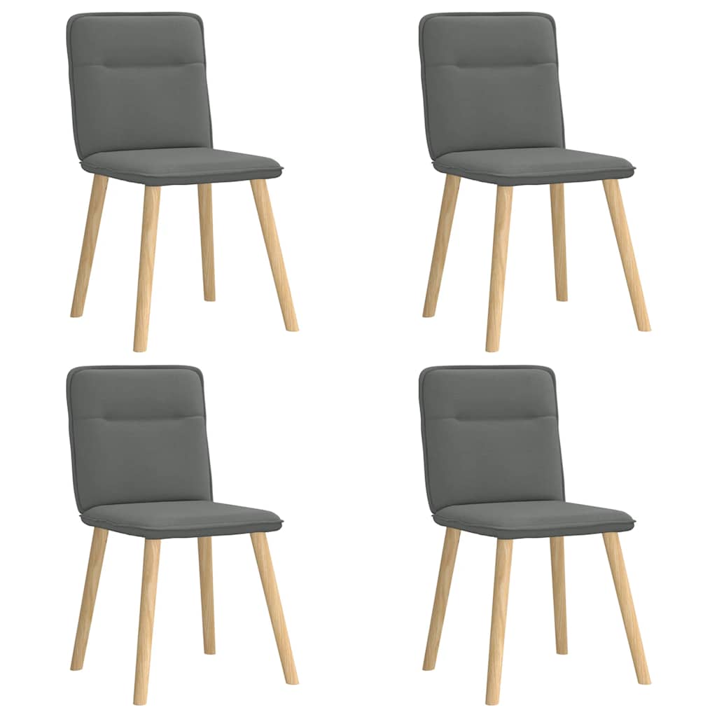 vidaXL JĂ­delnĂ­ Ĺľidle 4 ks tmavÄ› ĹˇedĂ© textil