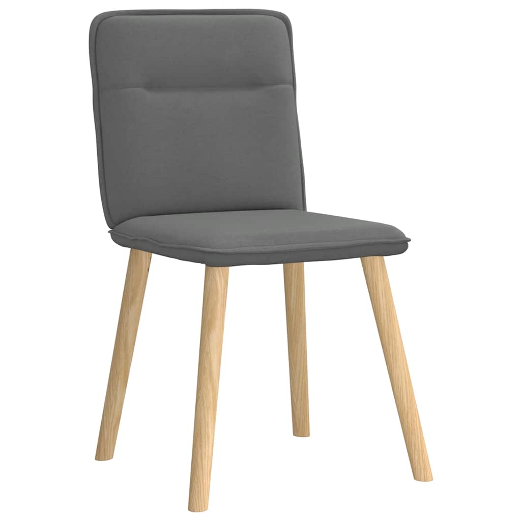 vidaXL Eetkamerstoelen 4 st stof donkergrijs afbeelding