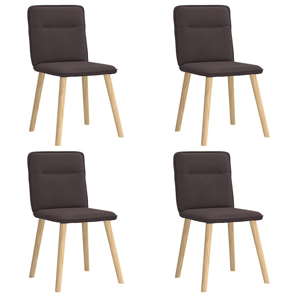 vidaXL Jídelní židle 4 ks tmavě hnědé textil