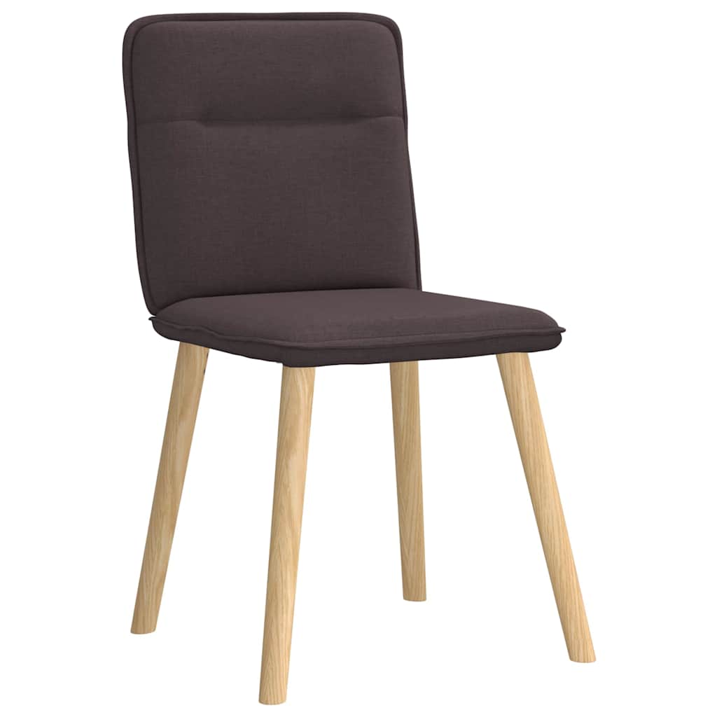 vidaXL Eetkamerstoelen 4 st stof donkerbruin afbeelding