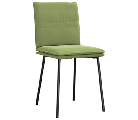 vidaXL Chaises &agrave; manger lot de 4 vert clair velours