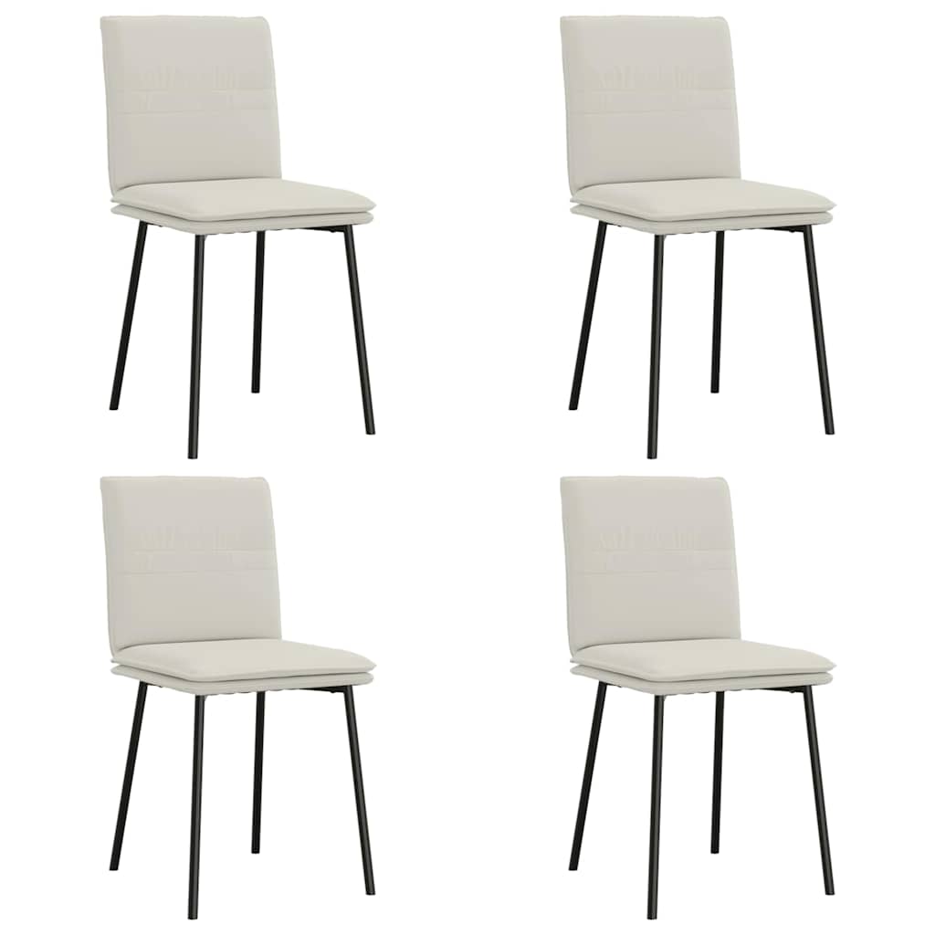 Thumbnail - vidaXL Esszimmerstühle 4 Stk. Creme Samt