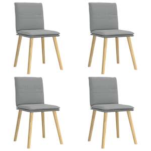 Jídelní židle 4 ks světle šedé textil - obrázek 2