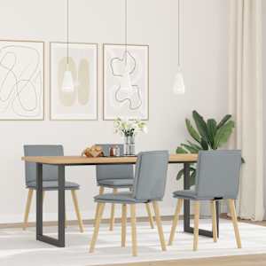 Jedilni stoli 4 kosi svetlo sivo blago