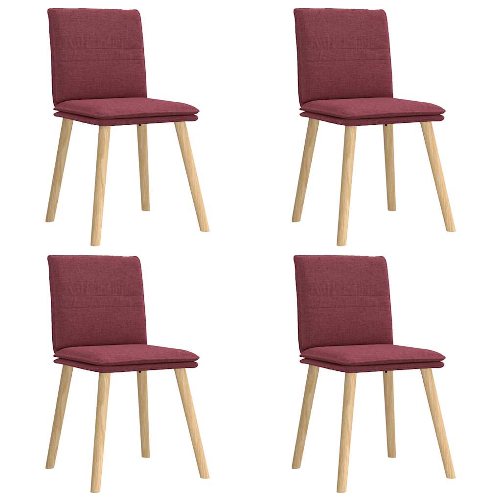vidaXL Jídelní židle 4 ks vínové textil