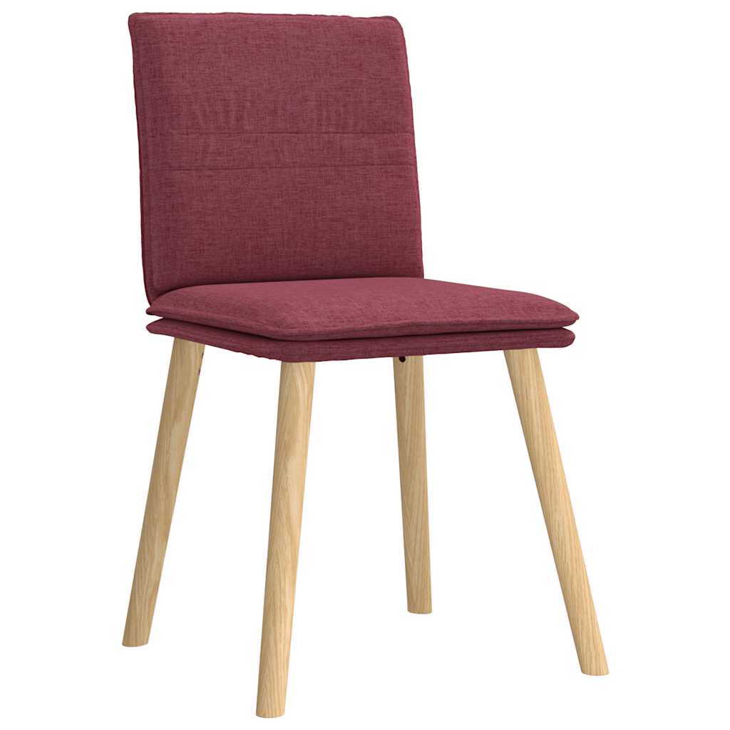 vidaXL Eetkamerstoelen 4 st stof wijnrood