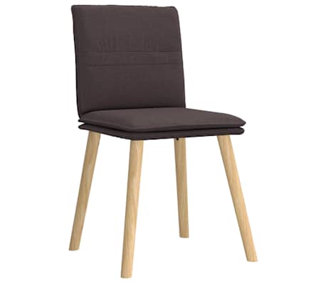 vidaXL Sedie da Pranzo 4 pz Marrone Scuro in Tessuto