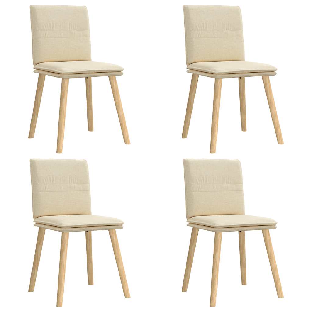 vidaXL JĂ­delnĂ­ Ĺľidle 4 ks krĂ©movĂ© textil