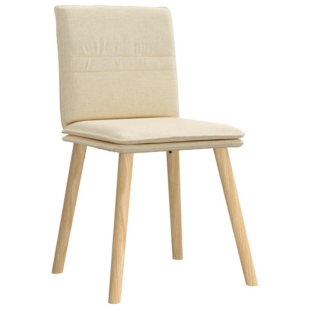 vidaXL Eetkamerstoelen 4 st stof crèmekleurig afbeelding