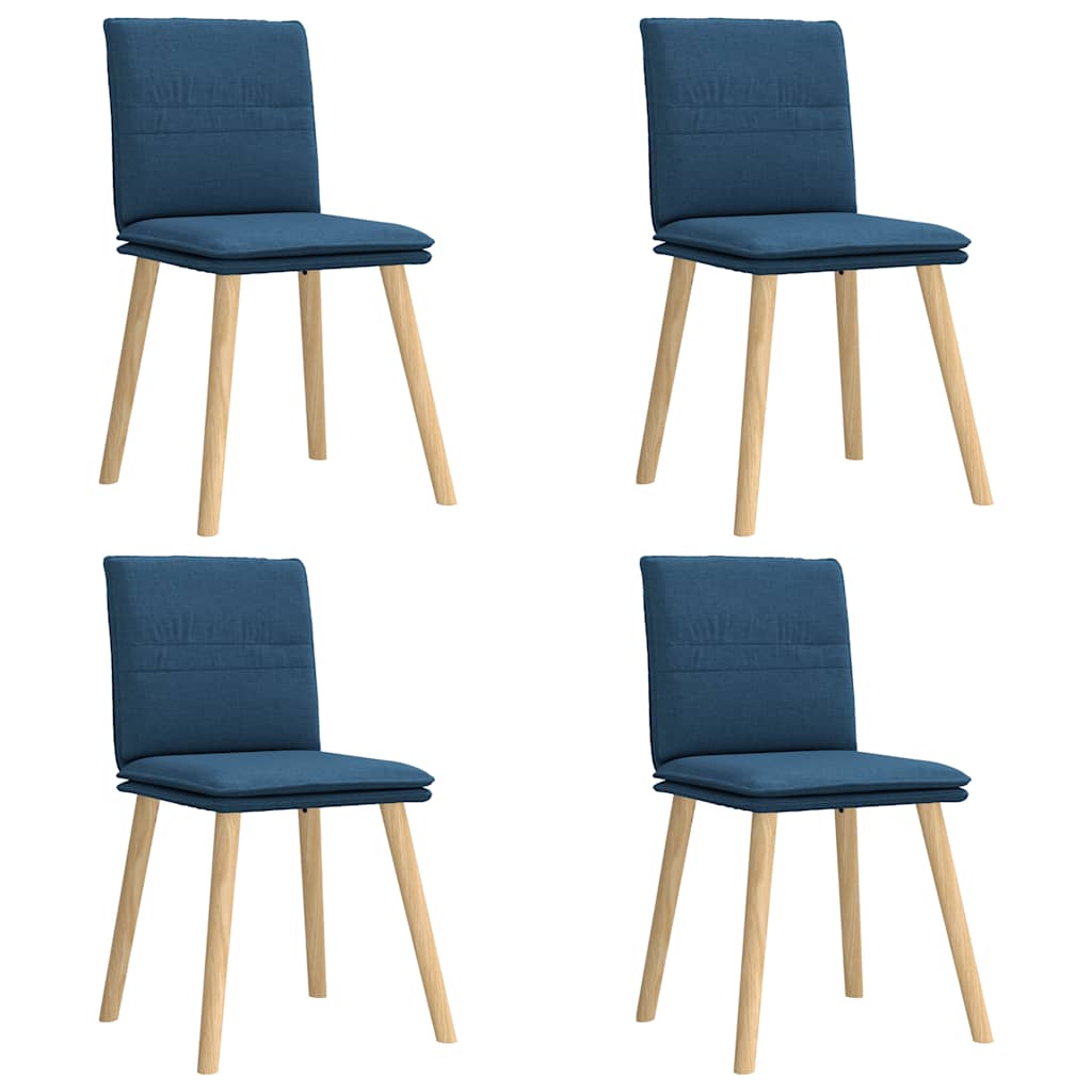 vidaXL JĂ­delnĂ­ Ĺľidle 4 ks modrĂ© textil