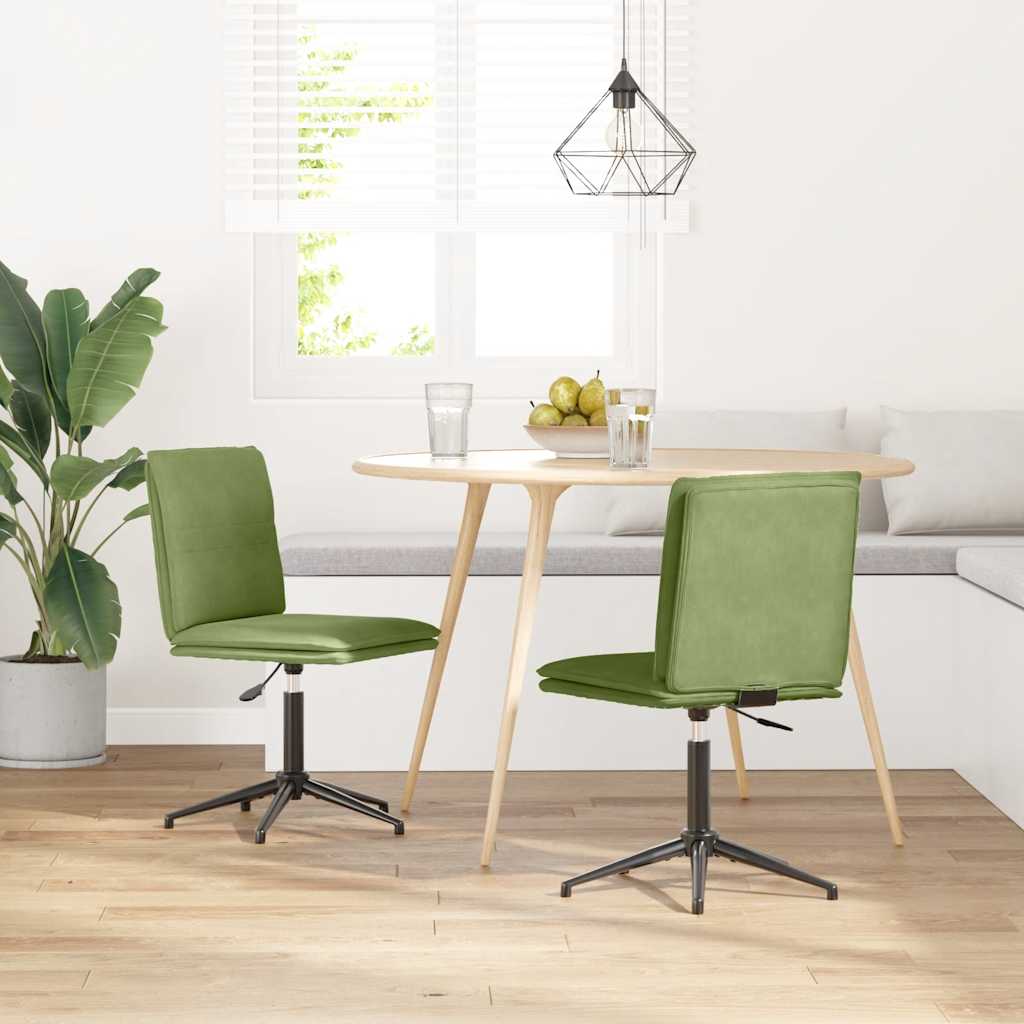 vidaXL Esszimmerstühle 2 Stk. Hellgrün Samt