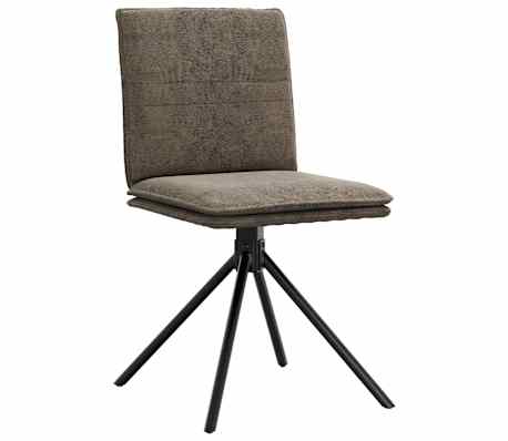 vidaXL Spisebordsstole 4 stk M&oslash;rkegr&aring;t imiteret ruskindsl&aelig;der