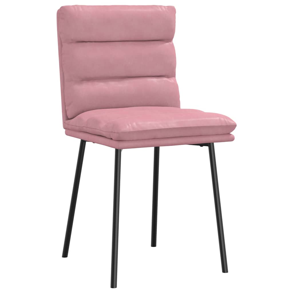 vidaXL Eetkamerstoelen 4 st fluweel roze