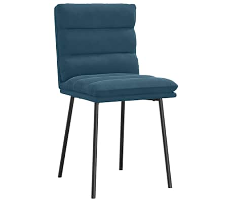vidaXL Chaises &agrave; manger lot de 4 Bleu Velours