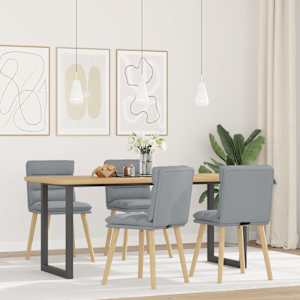 Jídelní židle 4 ks světle šedé textil - obrázek 1
