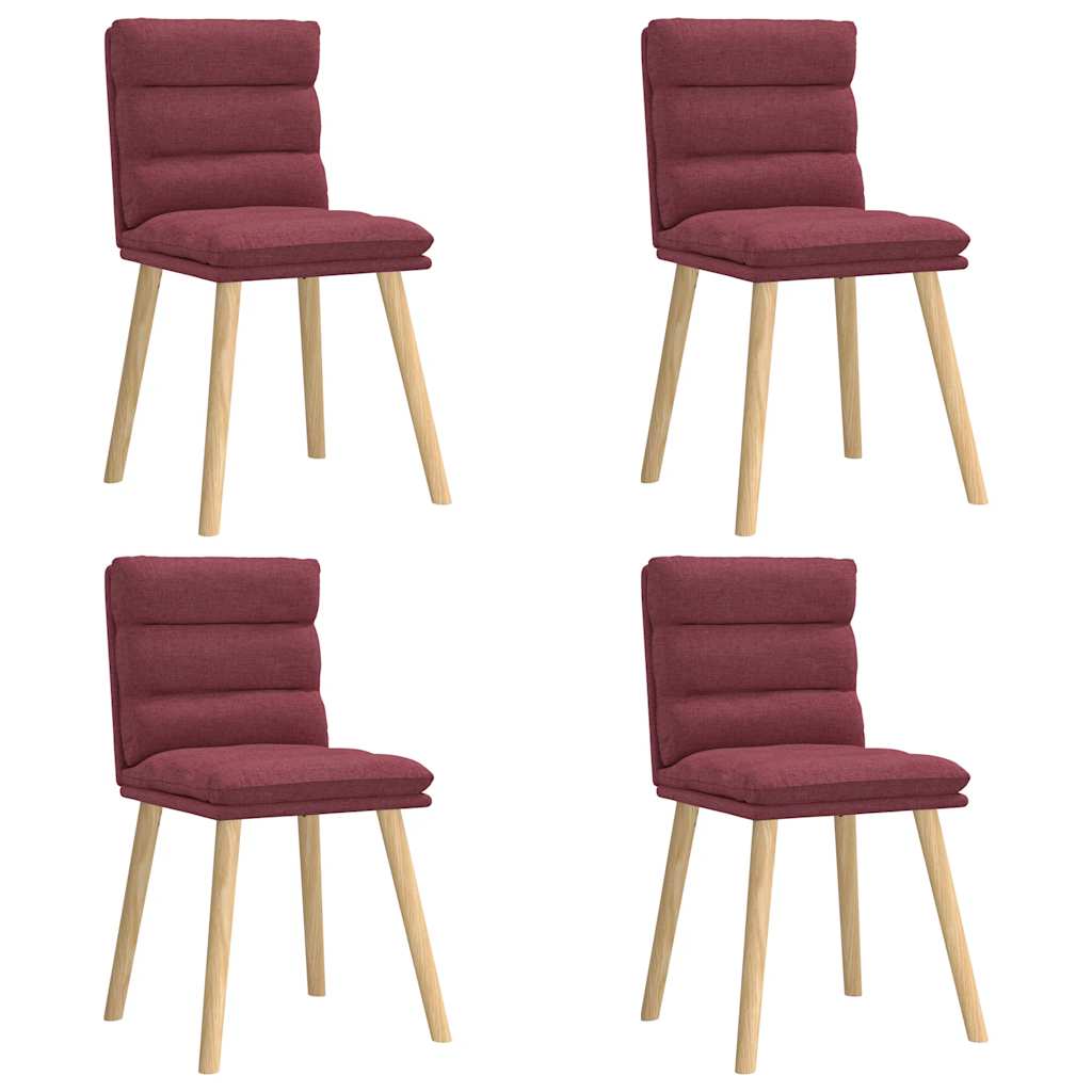 vidaXL Jídelní židle 4 ks vínové textil