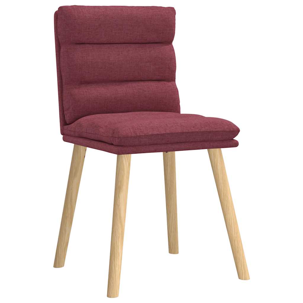 vidaXL Eetkamerstoelen 4 st stof wijnrood afbeelding
