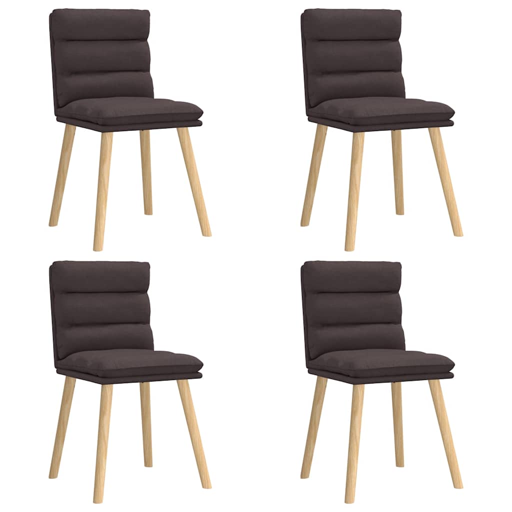 vidaXL Jídelní židle 4 ks tmavě hnědé textil