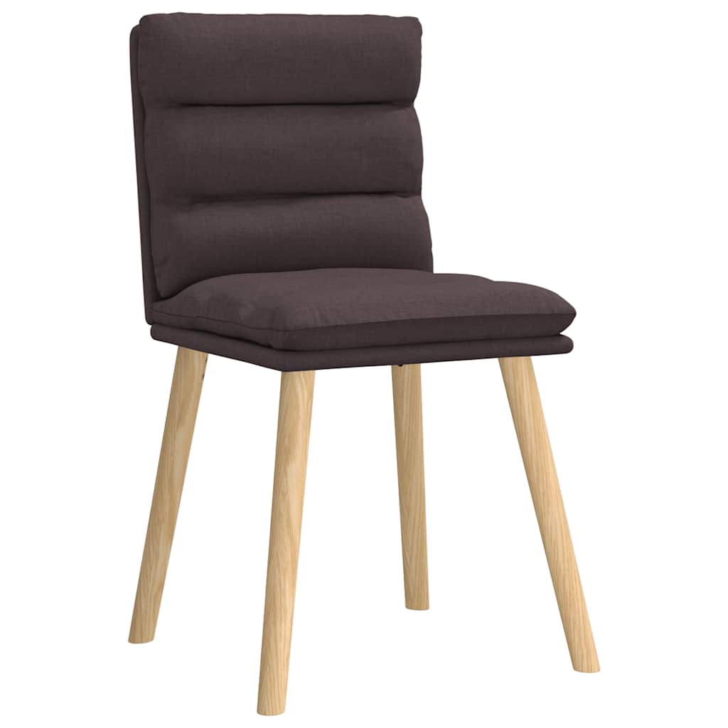 vidaXL Eetkamerstoelen 4 st stof donkerbruin afbeelding