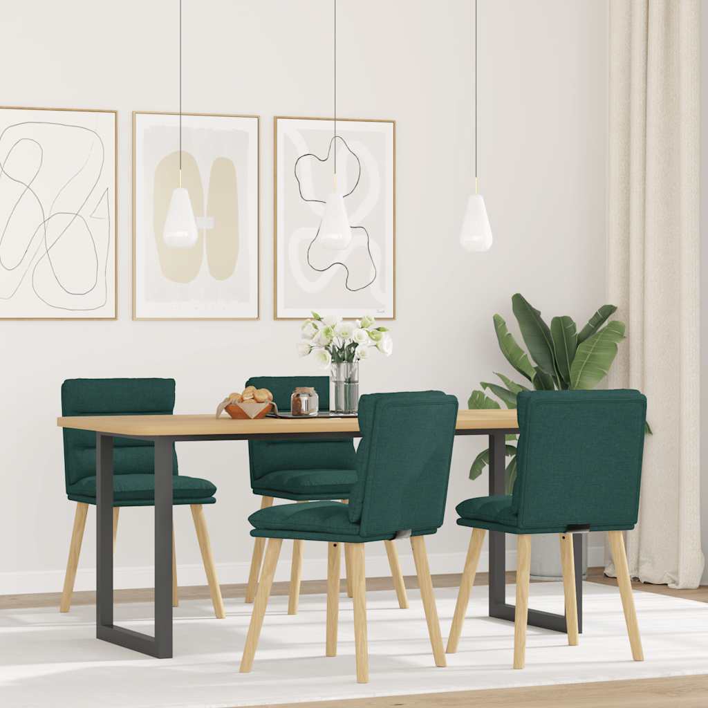 vidaXL Sedie da Pranzo 4 pz in Tessuto Verde Scuro