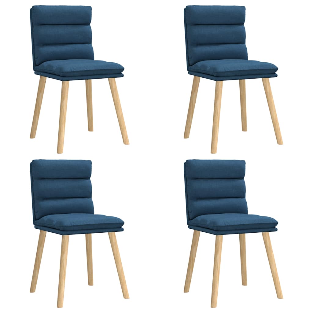 vidaXL JĂ­delnĂ­ Ĺľidle 4 ks modrĂ© textil