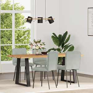 Jedilni stoli 4 kosi svetlo siv žamet