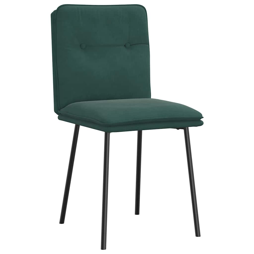 vidaXL Eetkamerstoelen 4 st fluweel donkergroen afbeelding