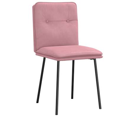 vidaXL Scaune de bucătărie, 4 buc., roz, catifea