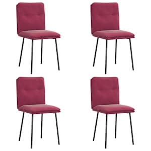 Jídelní židle 4 ks vínové samet - obrázek 2