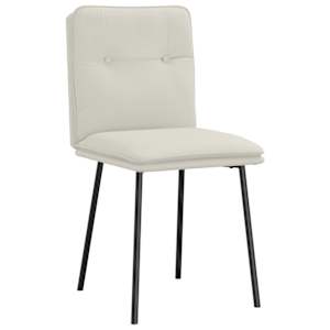 vidaXL Scaune de bucătărie, 4 buc., crem, catifea