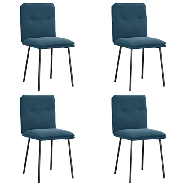 vidaXL s&ouml;&ouml;gitoolid 4 tk, sinine, samet