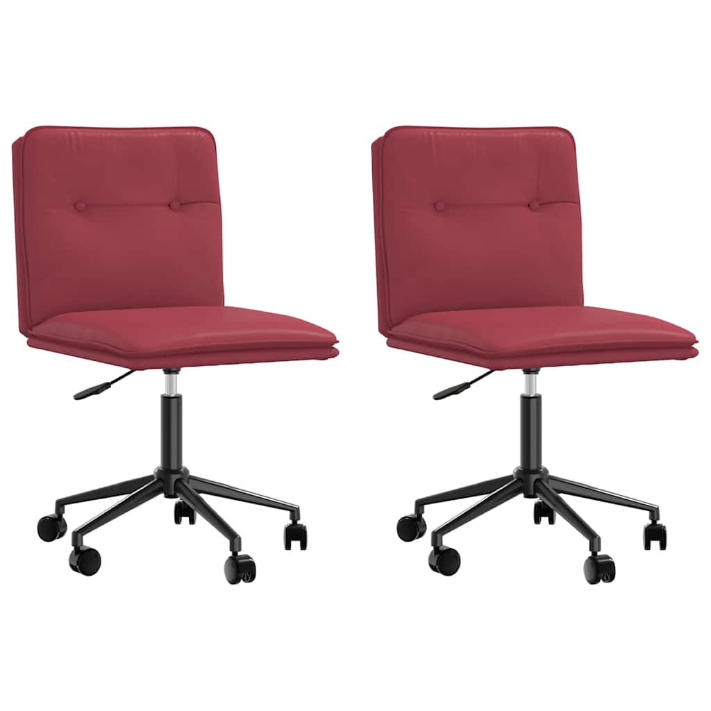 vidaXL Jídelní židle 2 ks vínové umělá kůže