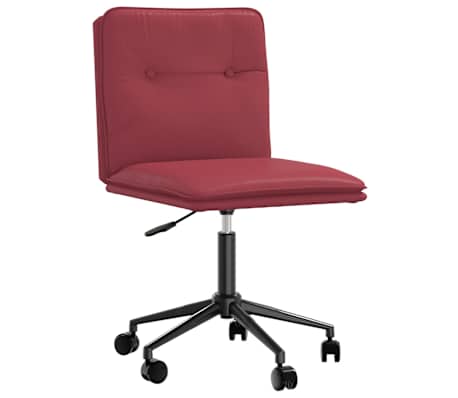 vidaXL Scaune de bucătărie, 2 buc., roșu vin, piele ecologică