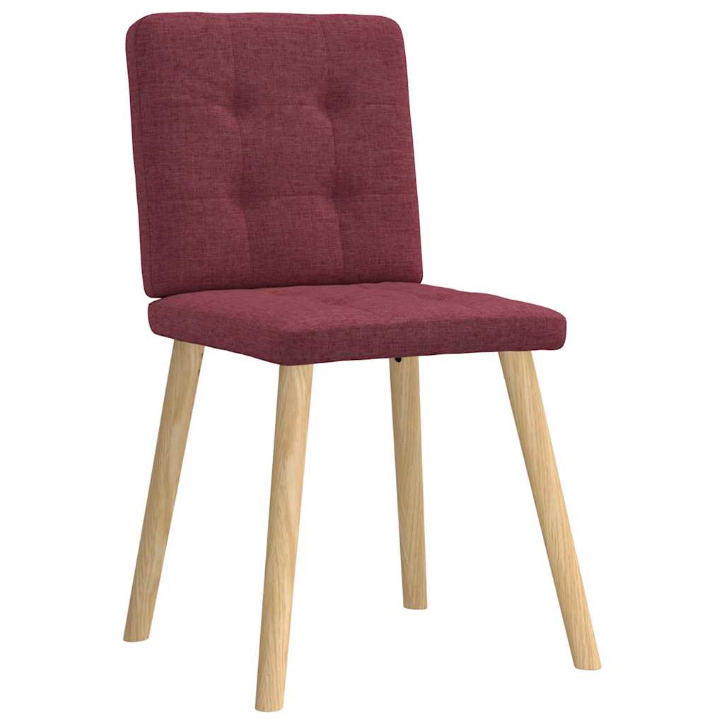 VIDAXL Eetkamerstoelen 6 st stof wijnrood