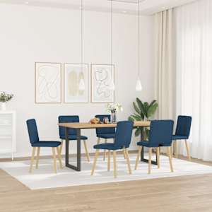 Jídelní židle 6 ks modré textil - obrázek 2