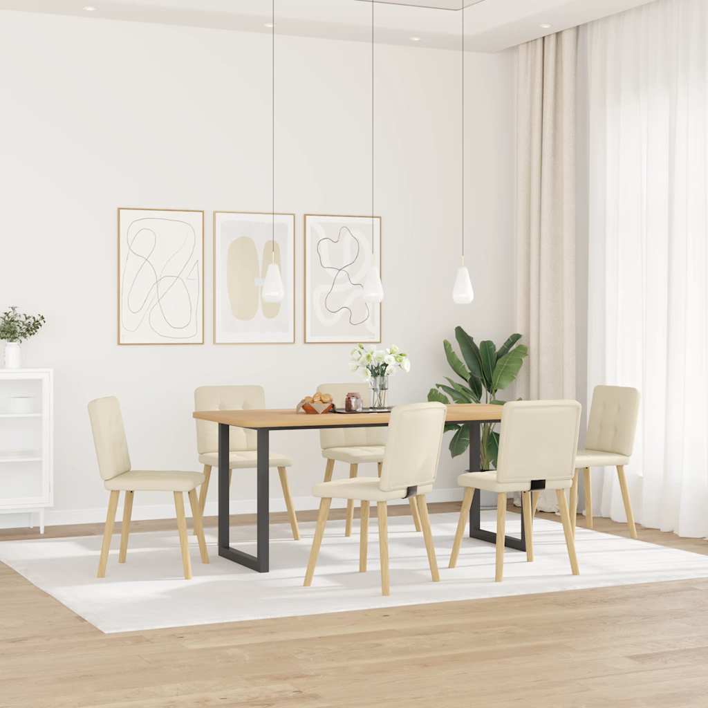 vidaXL Eetkamerstoelen 6 st linnen afbeelding