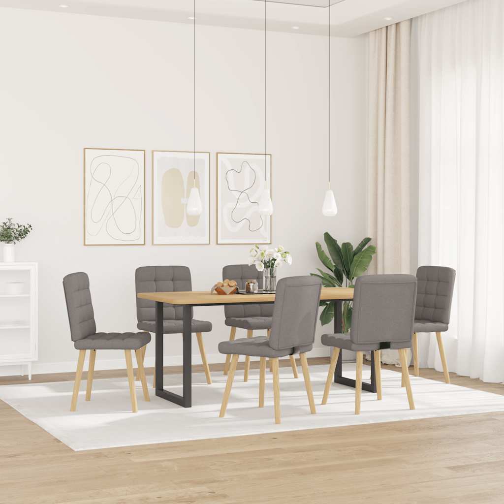 vidaXL Eetkamerstoelen 6 st stof taupe afbeelding