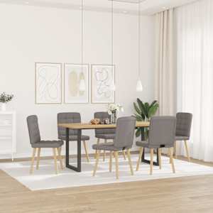 Jídelní židle 6 ks taupe textil - obrázek 2